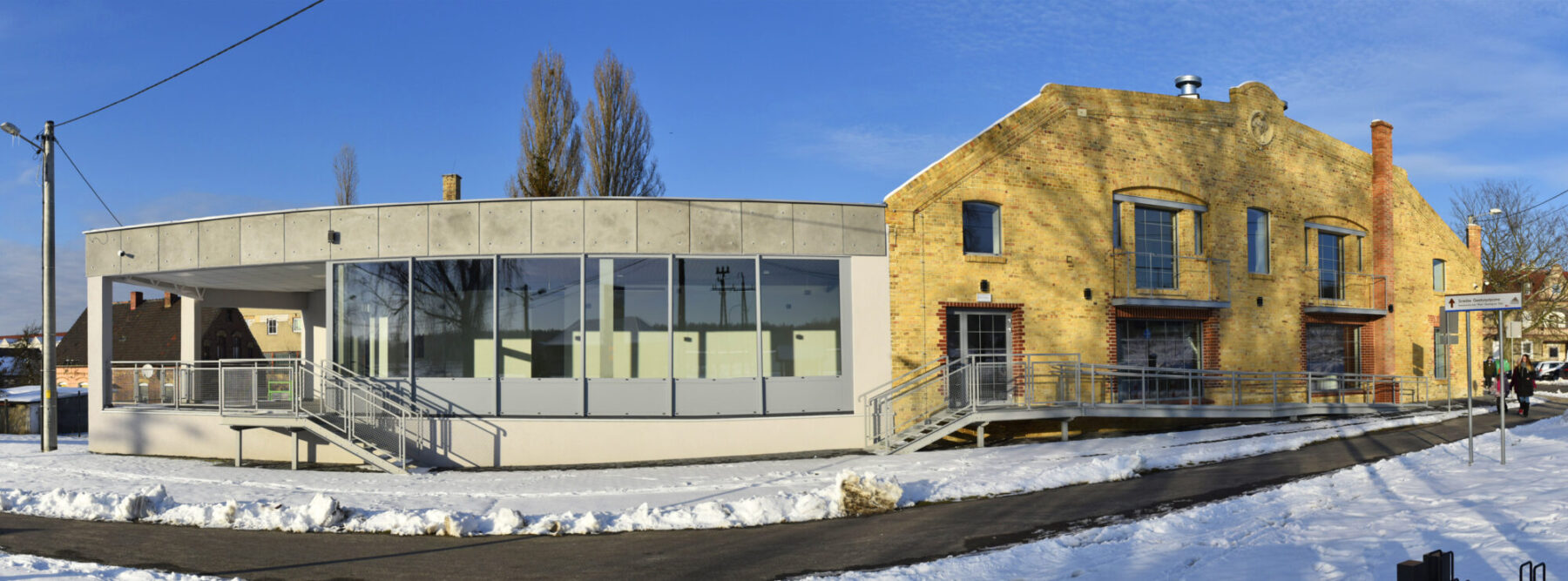 Renovation works on a building in Łęknica